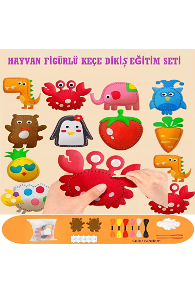KidLoop Keçe Dikiş Oyuncak Seti | Montessori Eğitici El Sanatları Aktivitesi