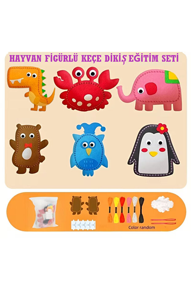 KidLoop Keçe Dikiş Oyuncak Seti | Montessori Eğitici El Sanatları Aktivitesi