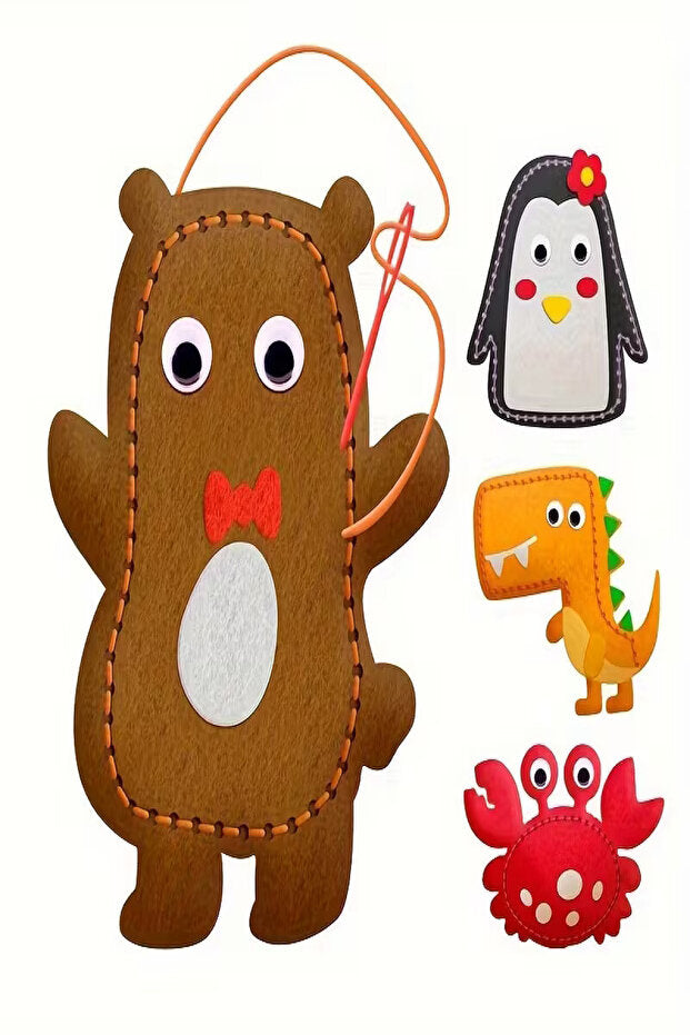 KidLoop Keçe Dikiş Oyuncak Seti | Montessori Eğitici El Sanatları Aktivitesi